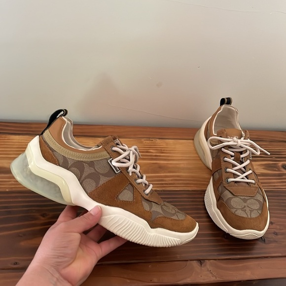 Coach Citysole Runner Khaki Light Saddle Sneaker Men’s Size 7D Women’s Size 8.5 - Picture 1 of 15